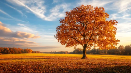 Autumnal Tree at Sunset