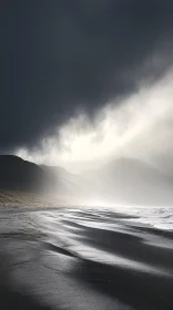 Moody Beach Under an Overcast Sky