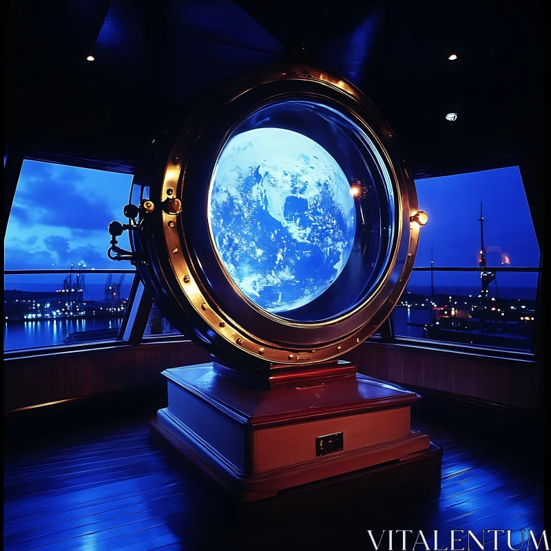 AI ART Blue Planet in a Nautical Frame