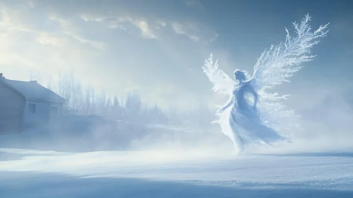Winter Angel with Ice Wings