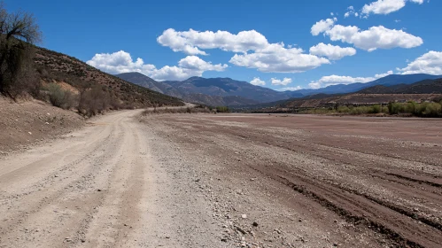 Mountain Road Under Blue Sky