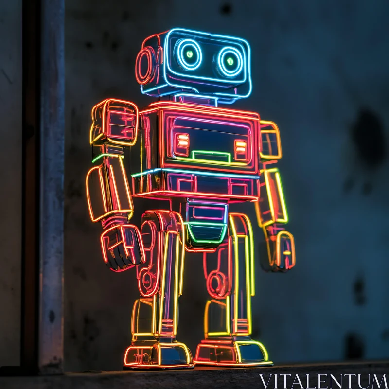 AI ART Illuminated Robot Sculpture