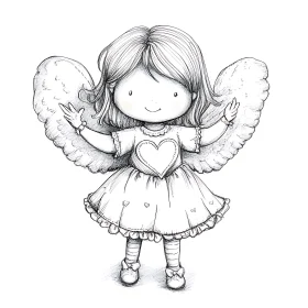 Cute Angel Cartoon Drawing