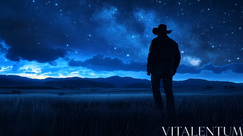 AI ART Night Watch: Cowboy Under the Stars