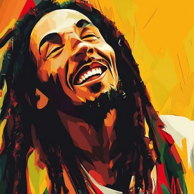 Smiling Man with Dreadlocks Art
