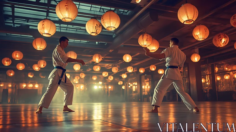 Martial Arts Sparring Session AI Image