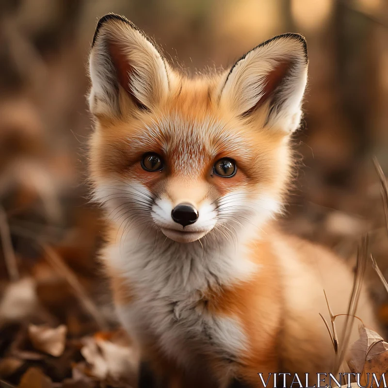 Fox in the Autumn Forest AI Image