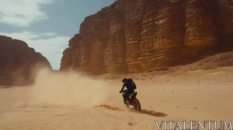 Desert Motorcycle Ride AI Image