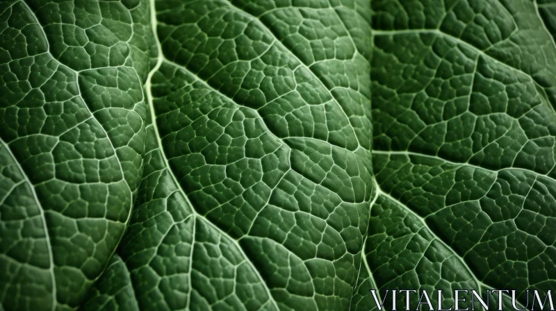 Green Leaf Closeup - An Exploration of Organic Forms AI Image