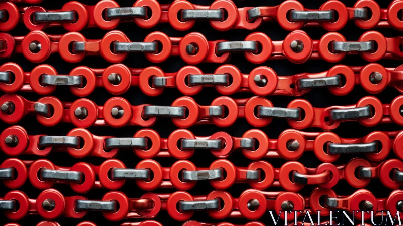 Industrial Aesthetics - Red Chain Link Background AI Image