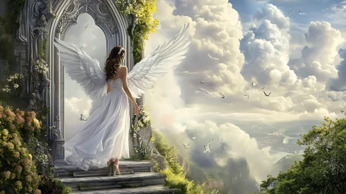 Ethereal Angel at Heaven's Gate