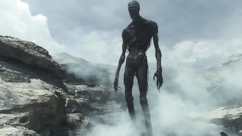 Monstrous Figure in Grey Landscape