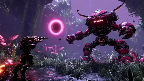Neon Jungle Robot Battle
