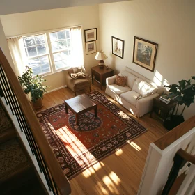 Cozy Sunlit Room Aerial View
