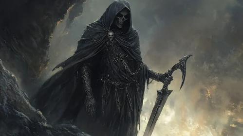 Dark Warrior with a Sword