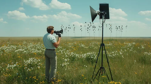 Outdoor Filming in a Wildflower Meadow