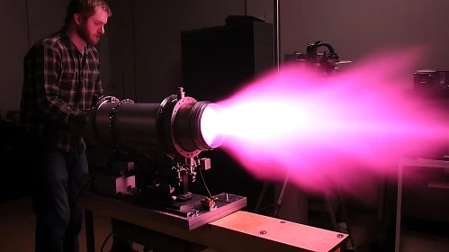 Pink Plasma Emission Device