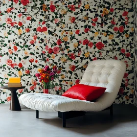 Cozy Floral Interior with Lounge