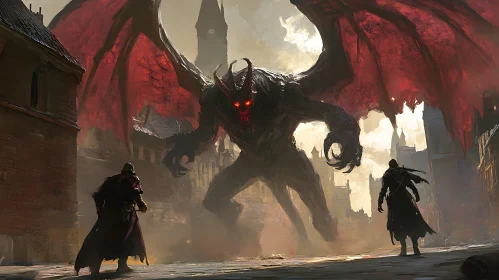 Winged Demon in Urban Battle