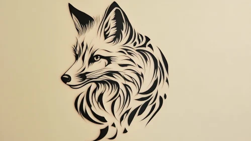 Stylized Fox Head Monochrome Design