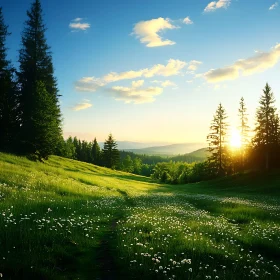 Green Hills and Sunlight