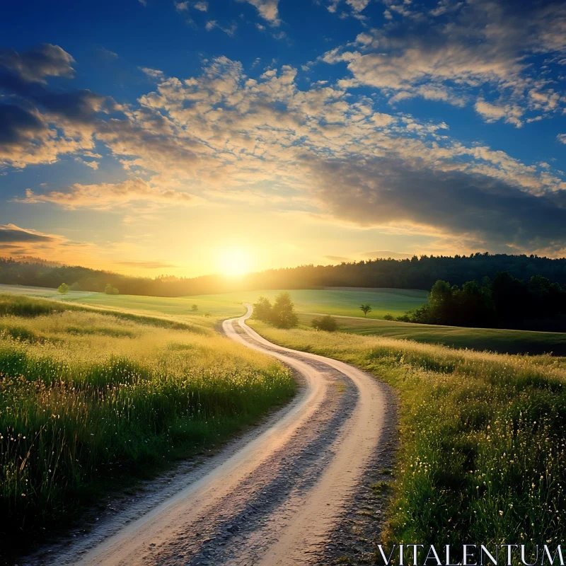 Winding Path at Sunset