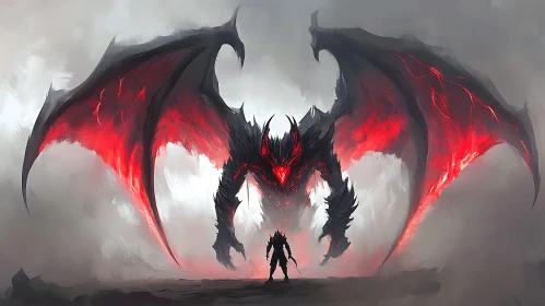 Fantasy Battle: Warrior and the Fiery Demon