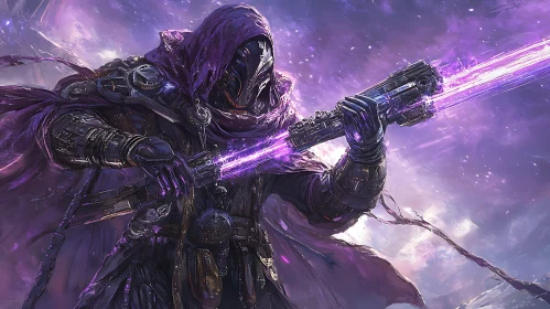 Futuristic Warrior with Energy Weapon