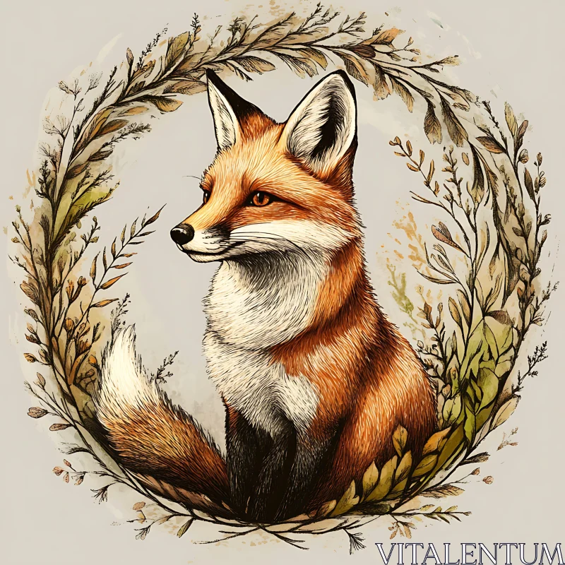 Fox Surrounded by Nature