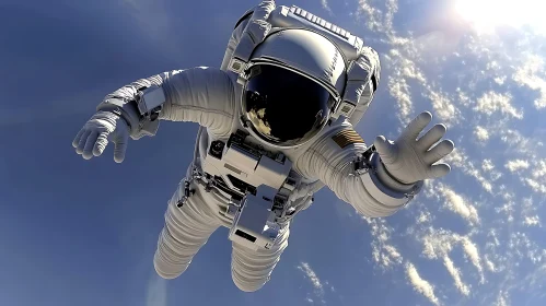 Weightless Astronaut in the Sky