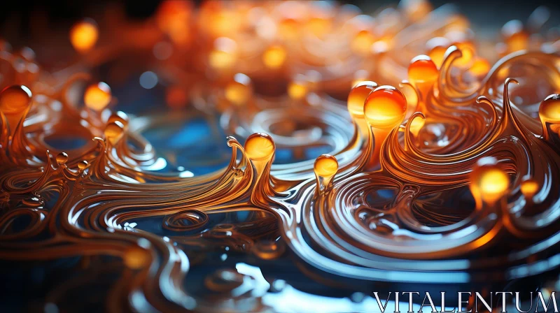 Abstract Swirls on Water: A Dance of Light and Liquid AI Image