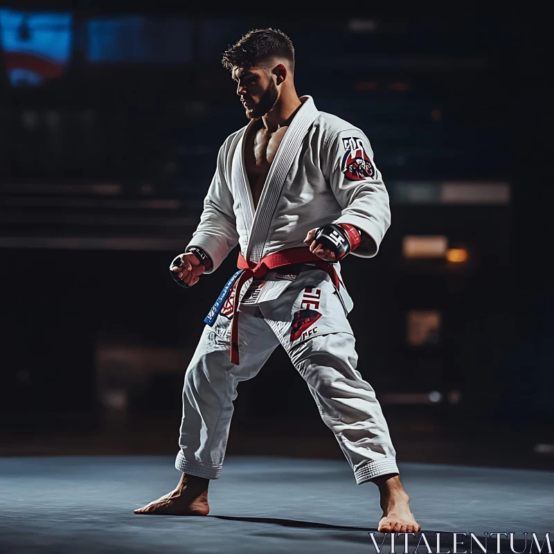 Man in Uniform - Martial Arts Stance