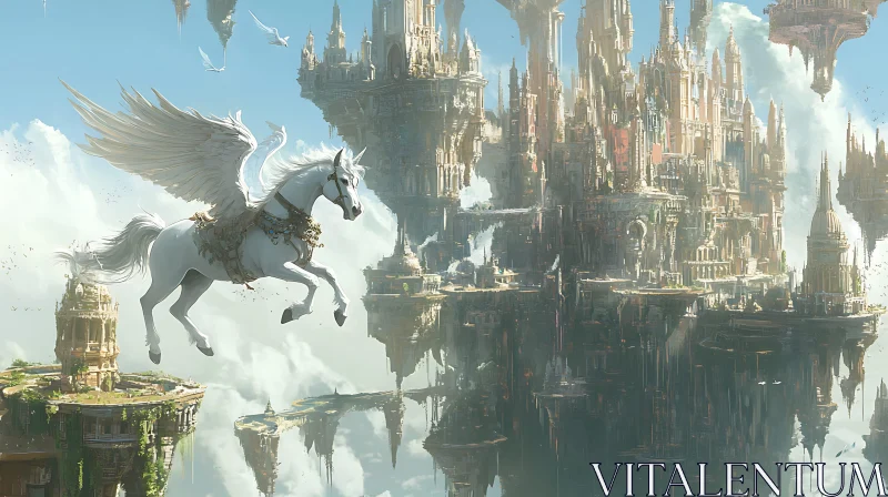 Winged Stallion in a Sky Kingdom