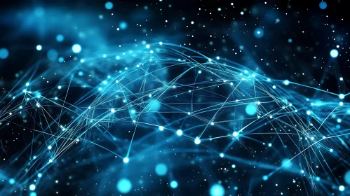 Glowing Blue Abstract Network
