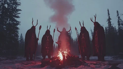 Mystic Gathering by the Bonfire