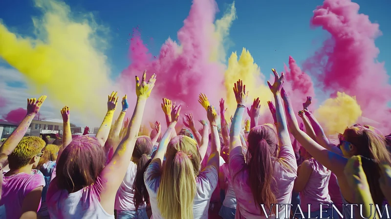 People Celebrating with Color Powder