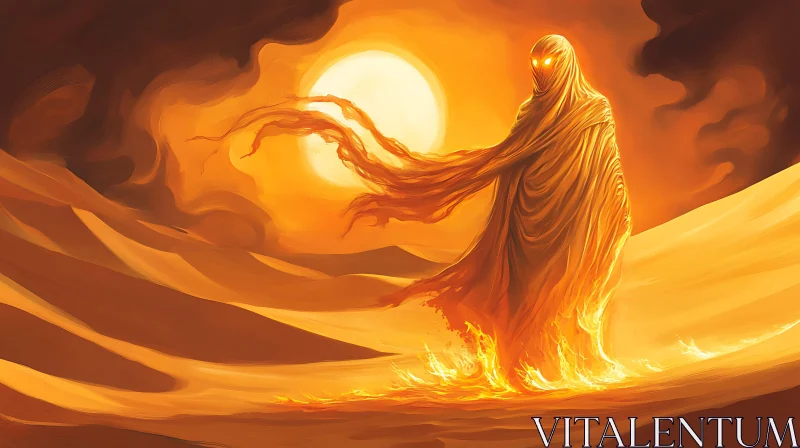 Desert Wanderer in Flames