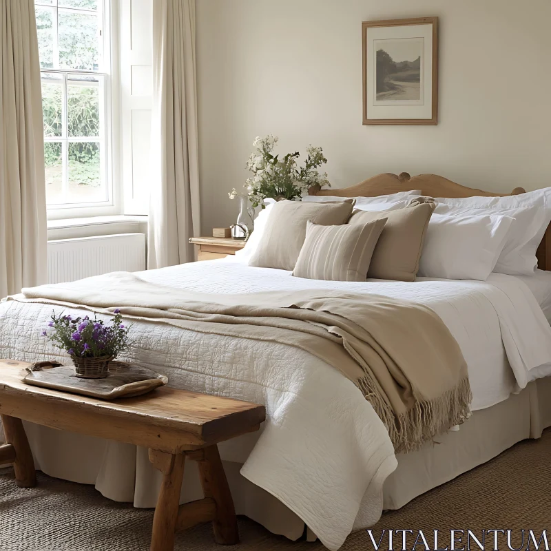 Calming Bedroom with Natural Light and Soft Tones