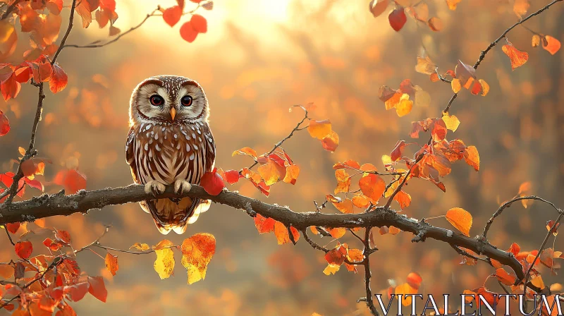 Serene Owl With Autumn Backdrop