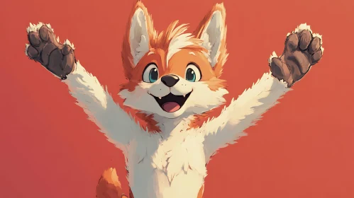 Cartoon Fox with Open Arms