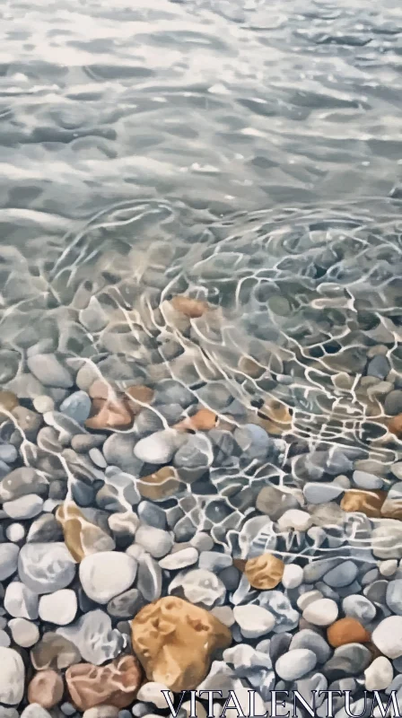 Light Refraction on Water and Pebbles