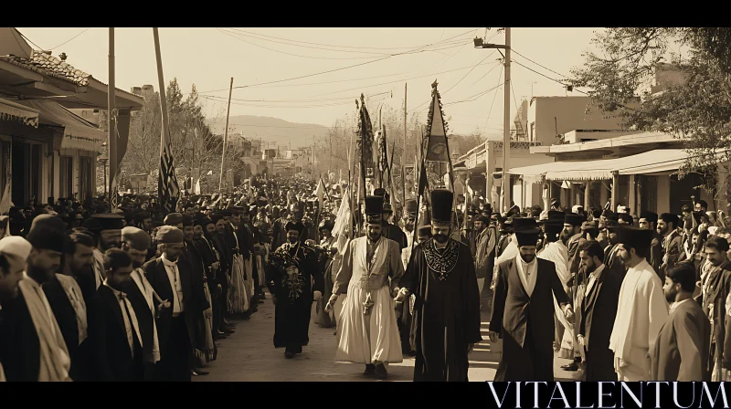 Vintage Procession Street Scene