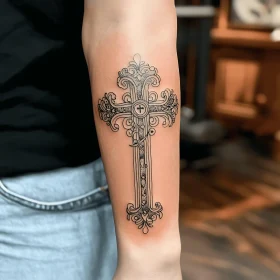 Ornamented Cross Tattoo Design