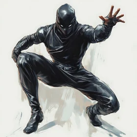 Agile Ninja in Motion - Digital Illustration