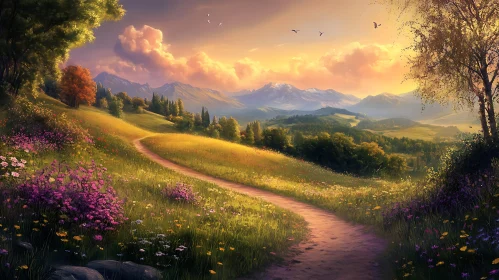 Golden Sunset Meadow