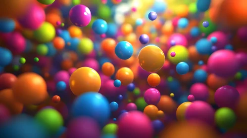 Playful Spheres Abstract Composition