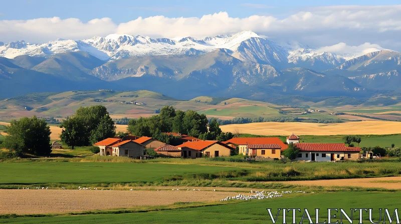Idyllic Village in Mountain Valley
