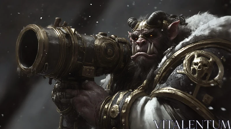 Orc Warrior with Steampunk Cannon