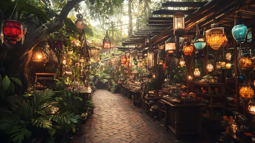 Illuminated Garden Market Scene