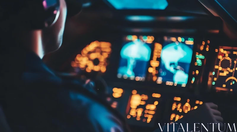 Aircraft Pilot at Night